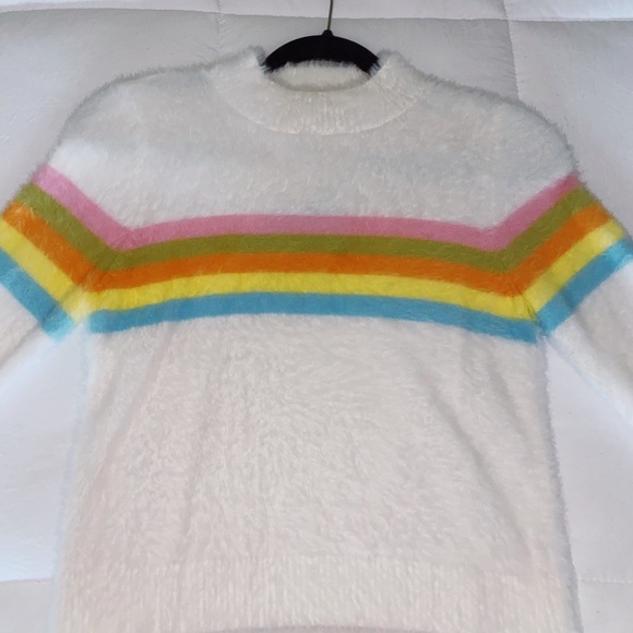 White sweater with rainbow details - never worn - Picture 2 of 4